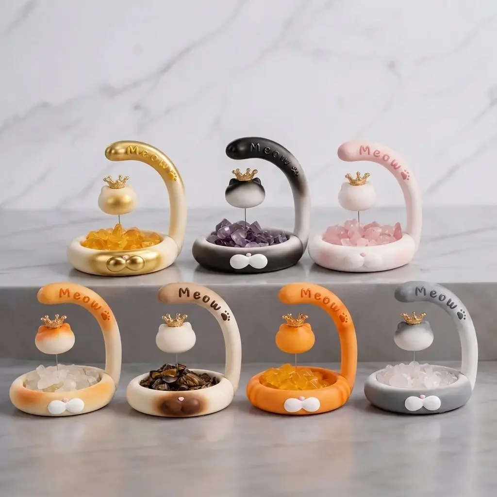 全7種のねこアロマオーナメントのラインナップ