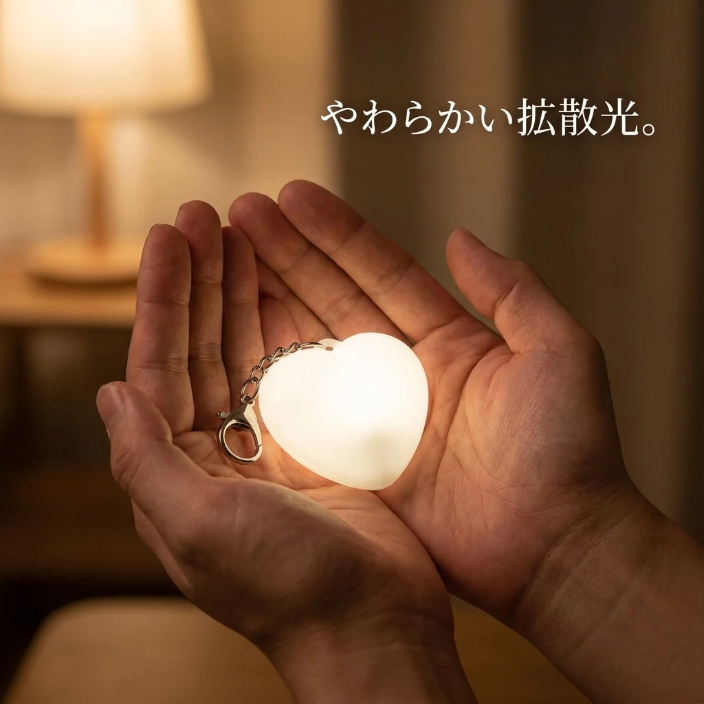 薄暗い席で、膝の上のバッグの中だけがやわらかく光っている様子