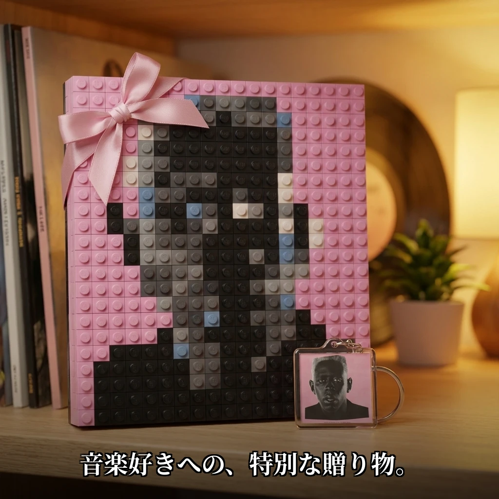 おそろいのアクリルキーホルダーと完成品