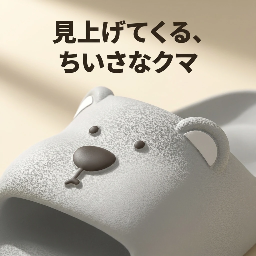 甲部分の丸いクマの顔のアップ、耳・鼻・口のライン