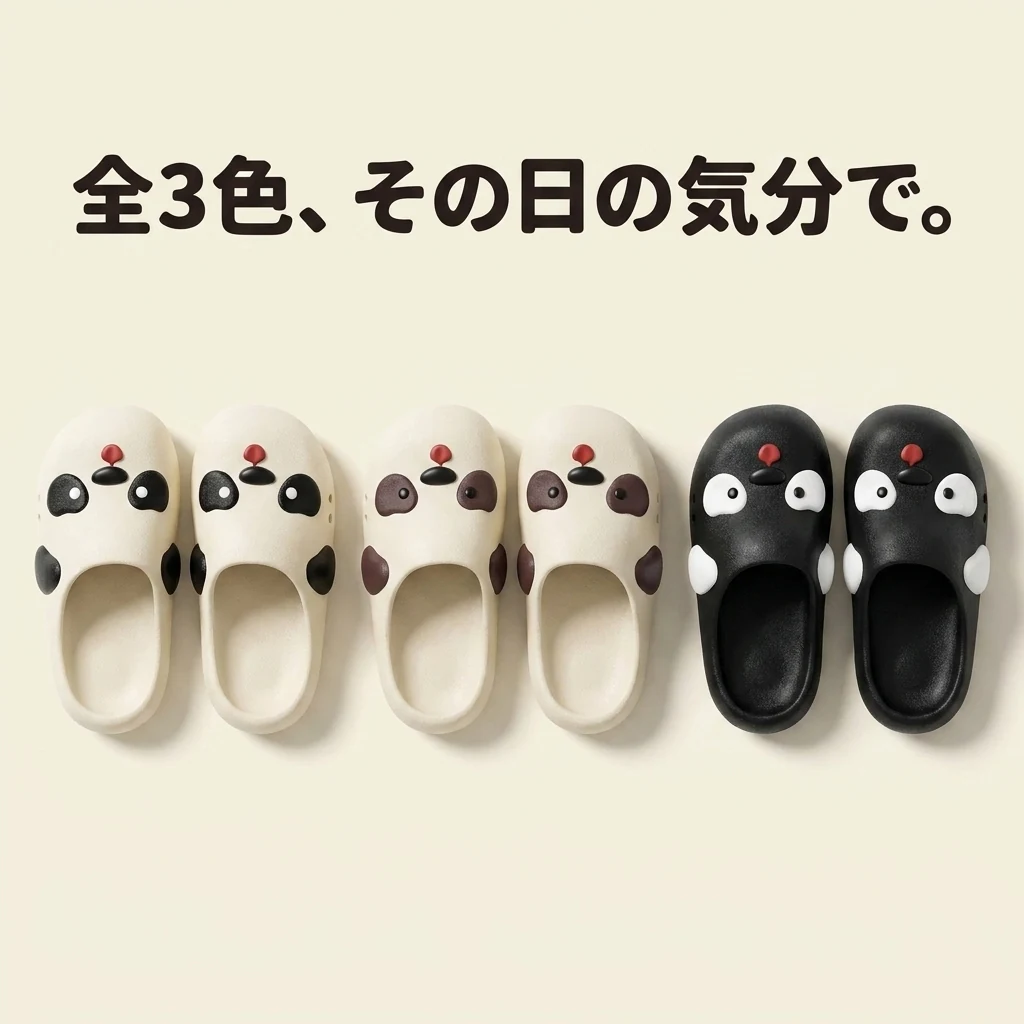全3色のおとぼけ犬サンダル
