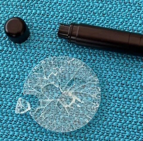 Test glass after one press
