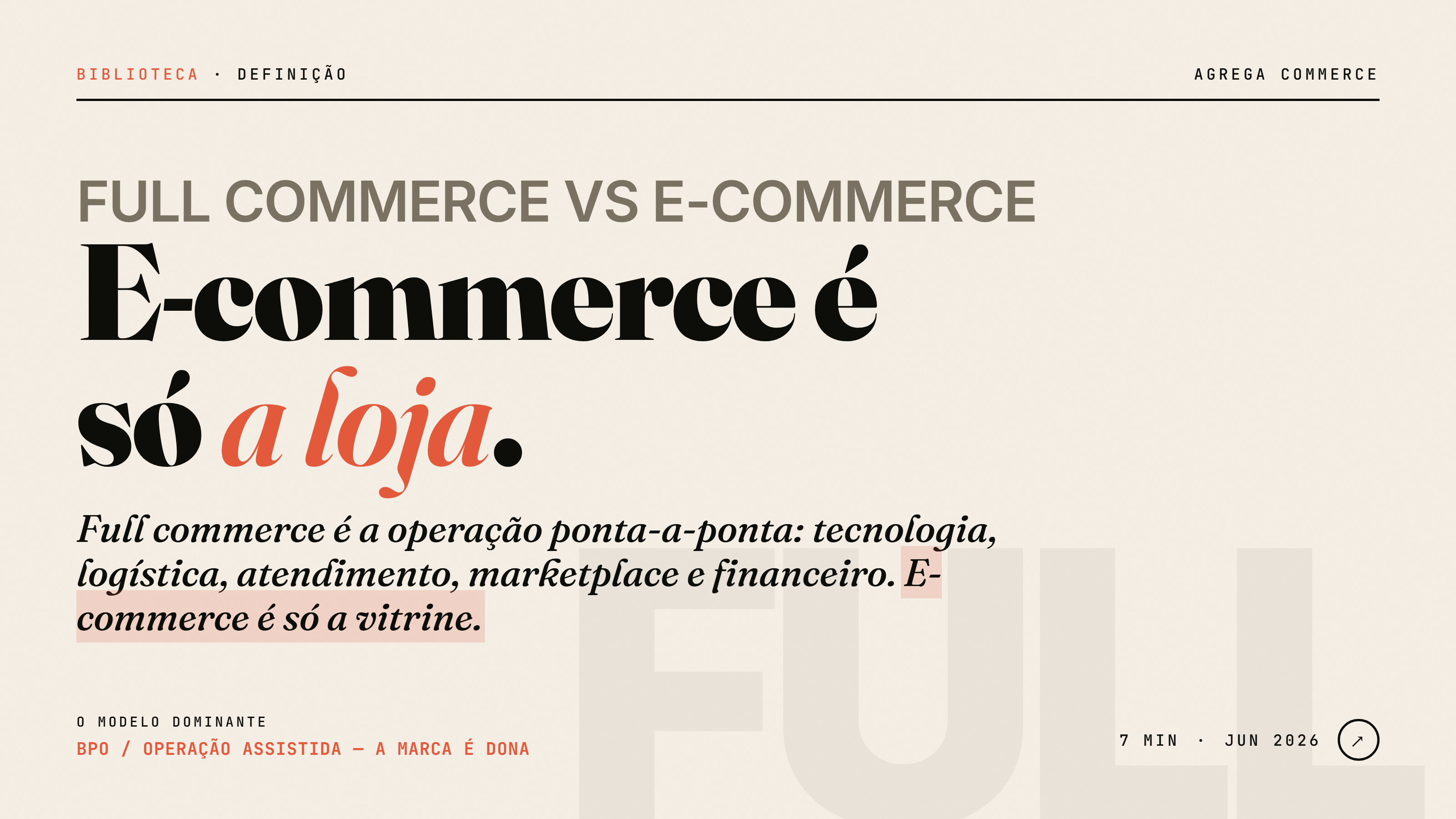 O que é full commerce — e por que não é a mesma coisa que e-commerce