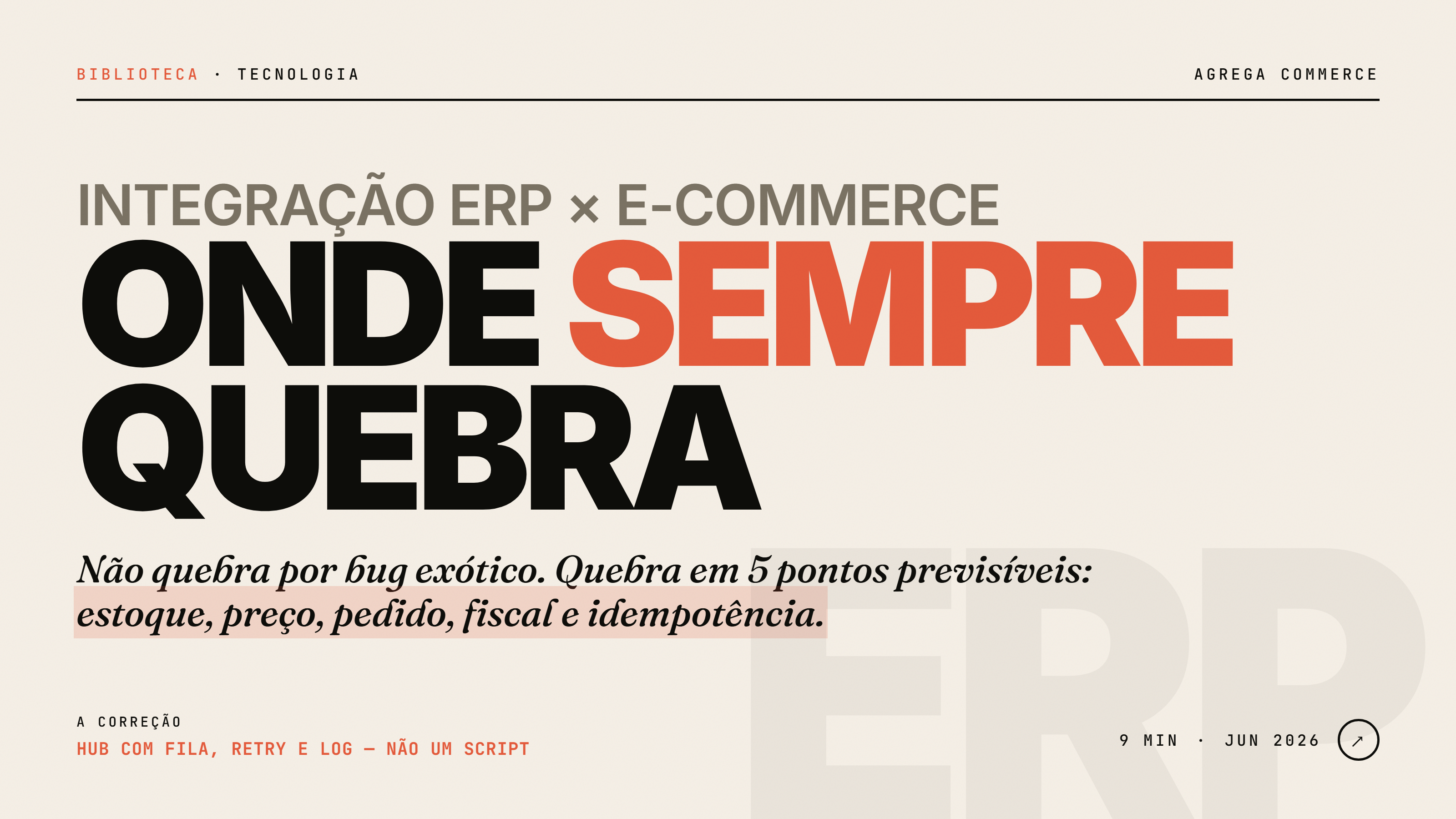 Integração ERP × e-commerce na indústria: onde sempre quebra e como blindar