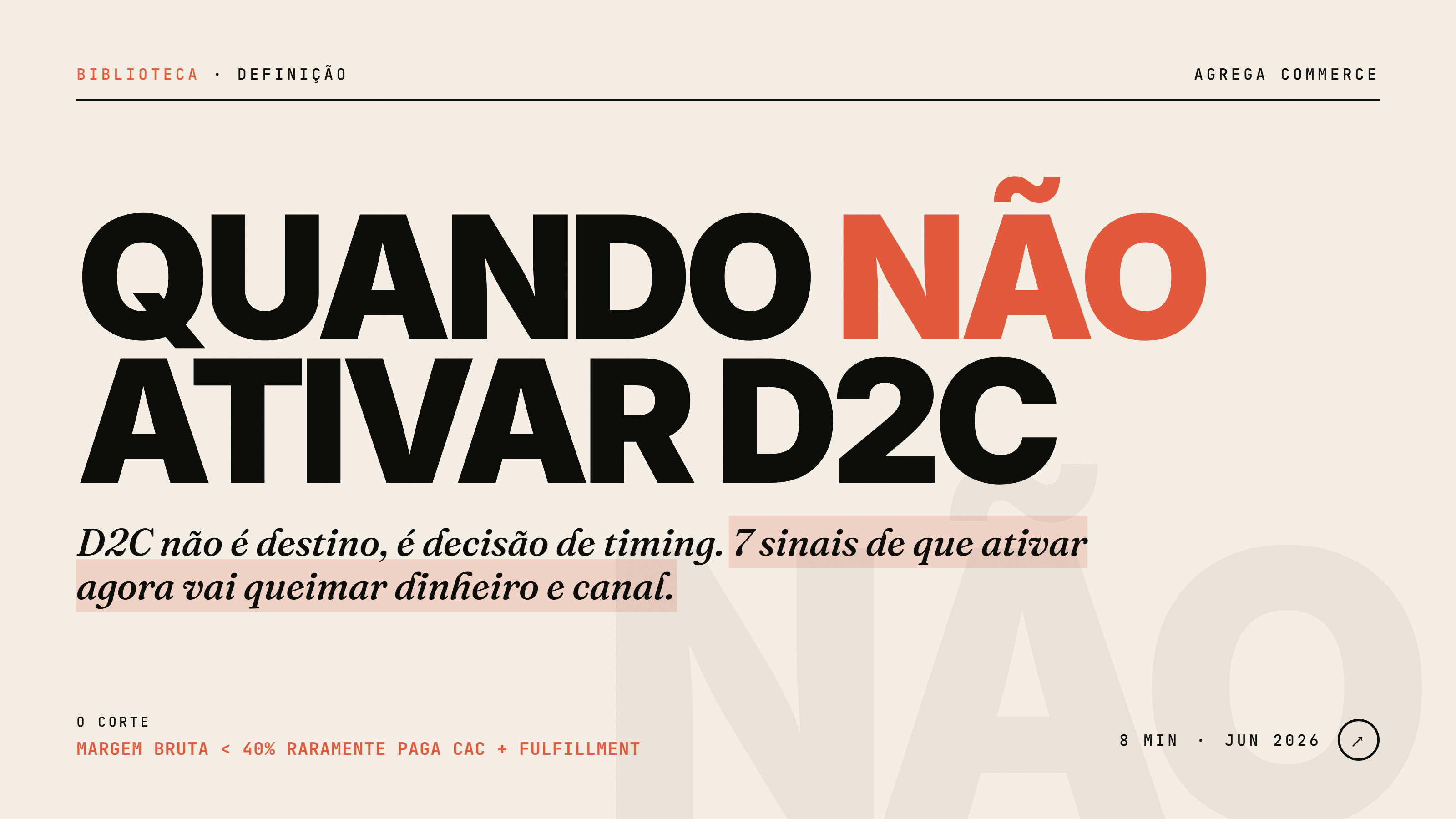 Quando NÃO ativar D2C na sua indústria: 7 sinais de que você vai queimar dinheiro