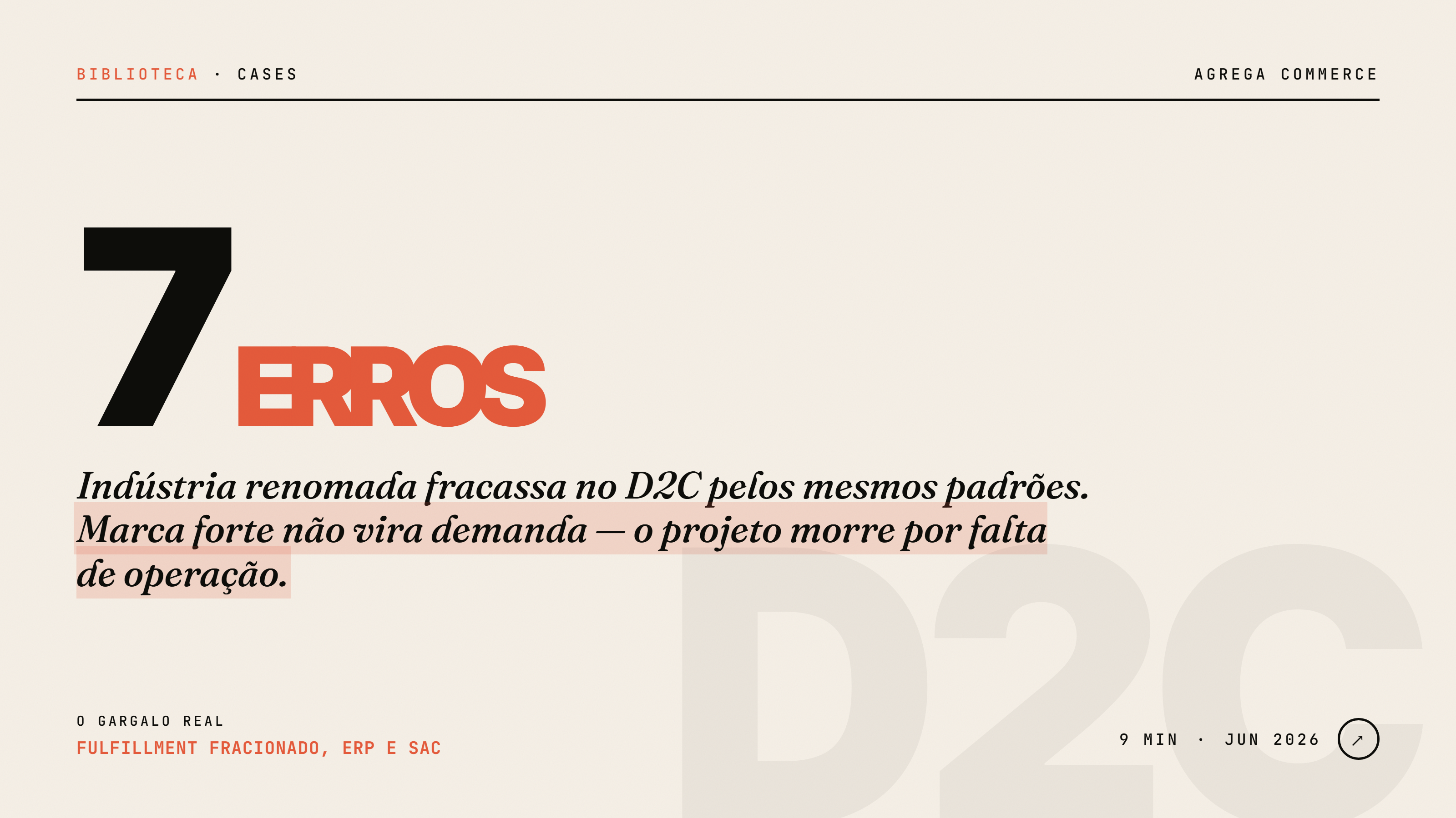 Por que indústrias renomadas fracassam no D2C: 7 padrões que se repetem