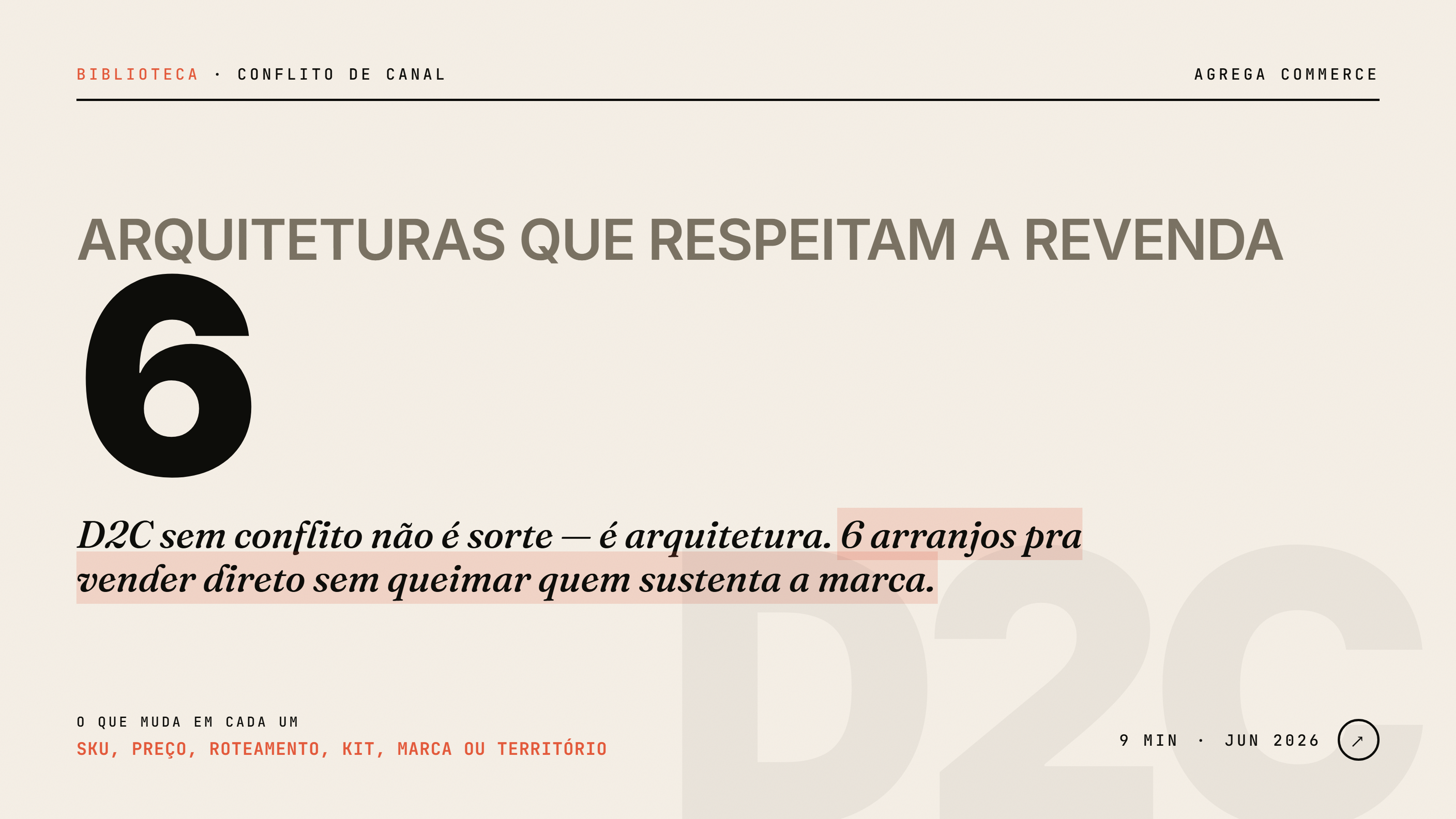 D2C sem conflito de canal: 6 arquiteturas que respeitam a revenda
