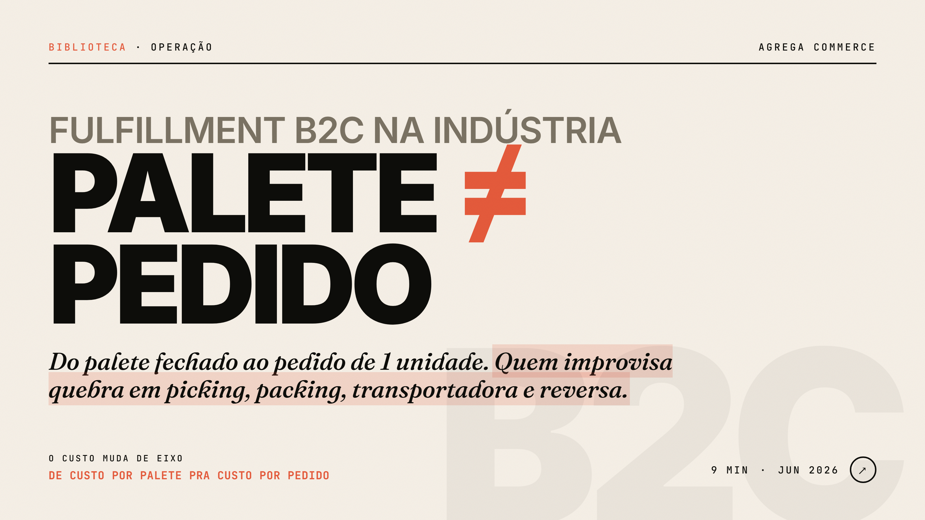 Como fazer fulfillment B2C numa indústria que só sabia despachar palete