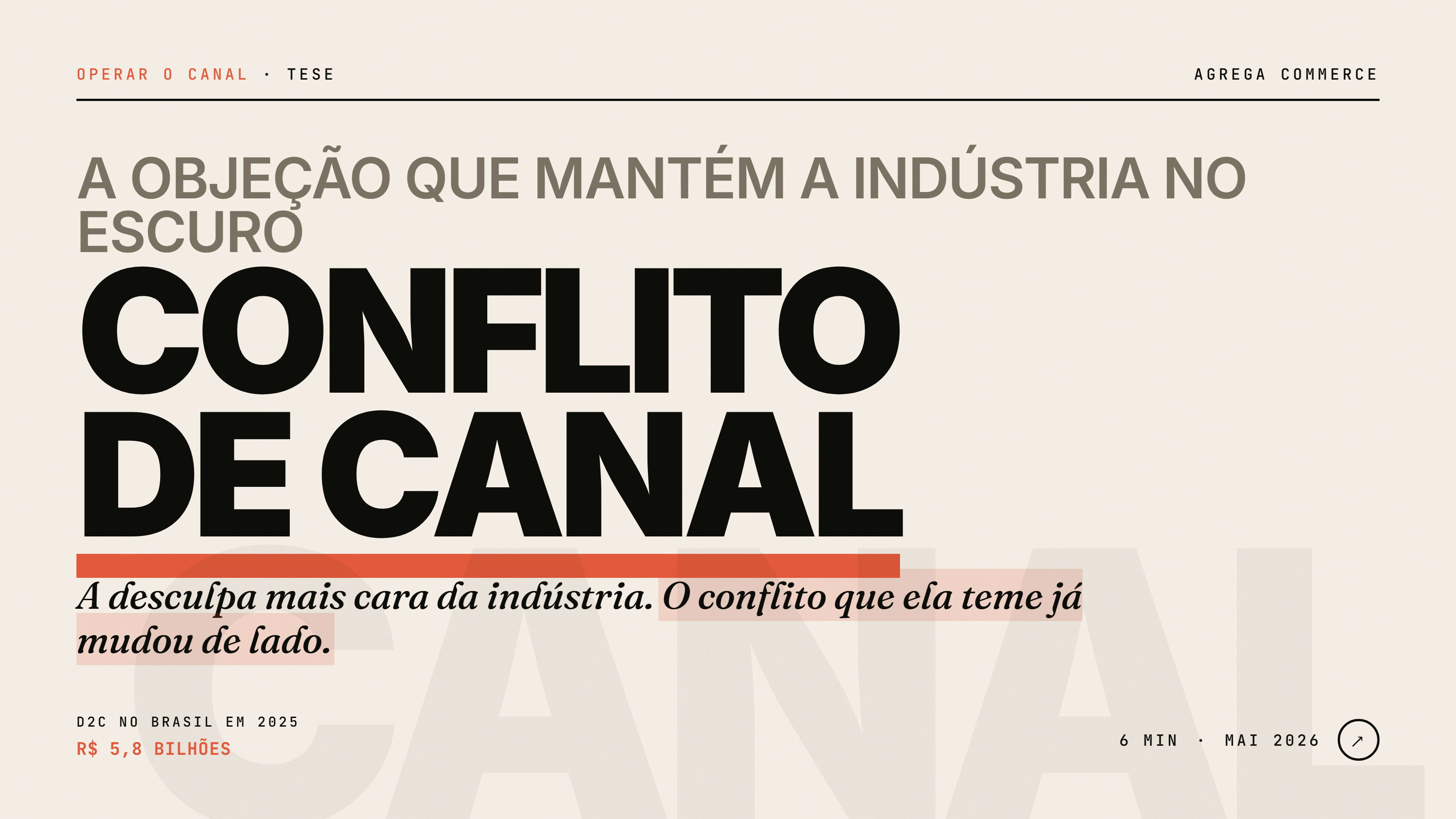 Conflito de canal é a desculpa mais cara da indústria.
