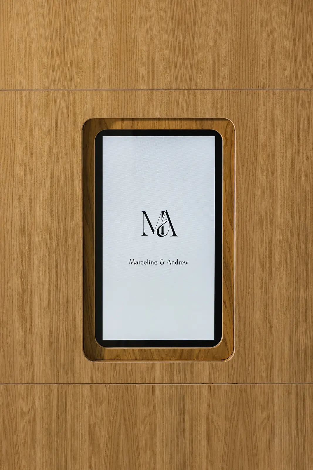 Personalised monogram on The Revival's oak framed screen