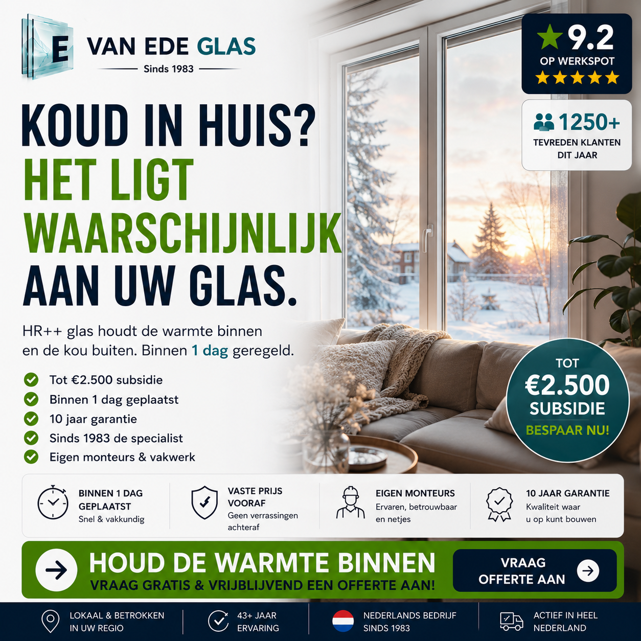 Glaszetters aan het werk