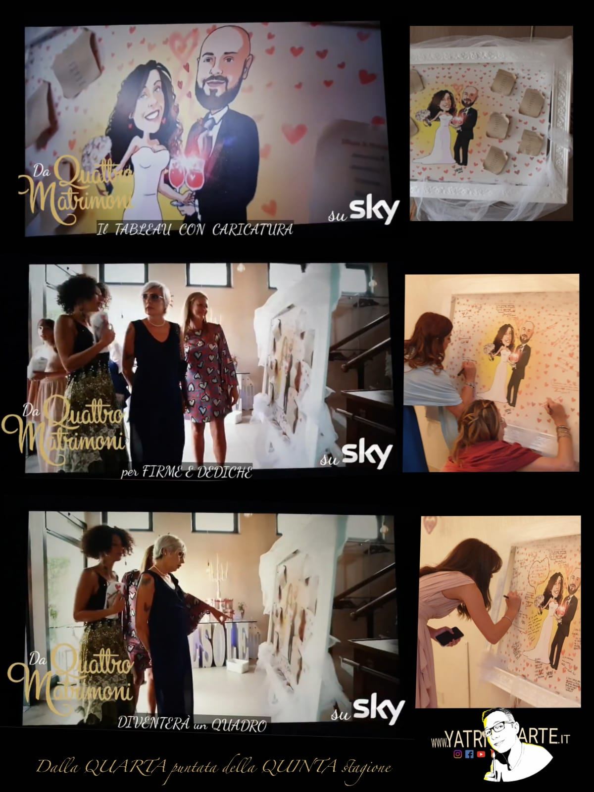 Yatri a Quattro Matrimoni - Tableau con caricatura