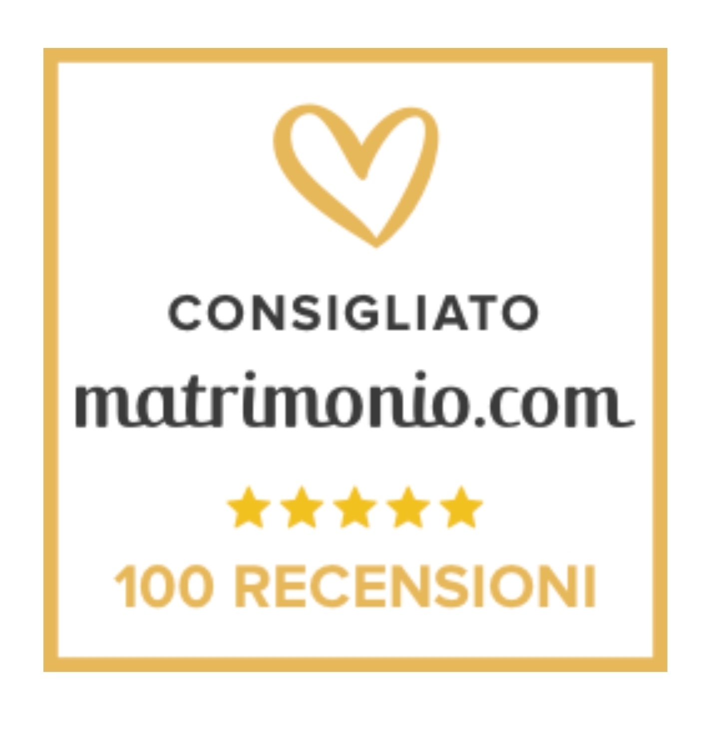 Premio 100 Recensioni su Matrimoni.com