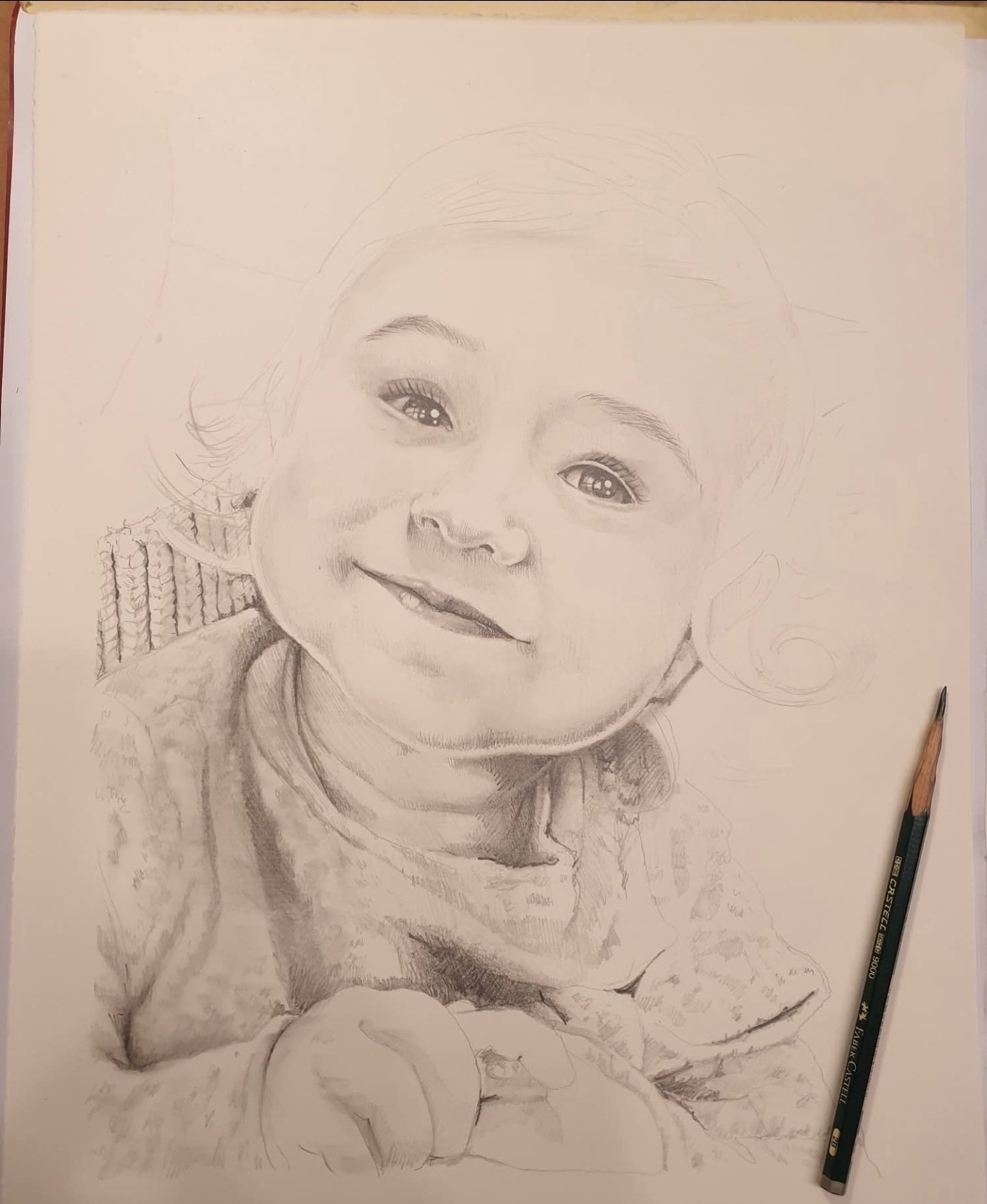 Ritratto a grafite di un bambino