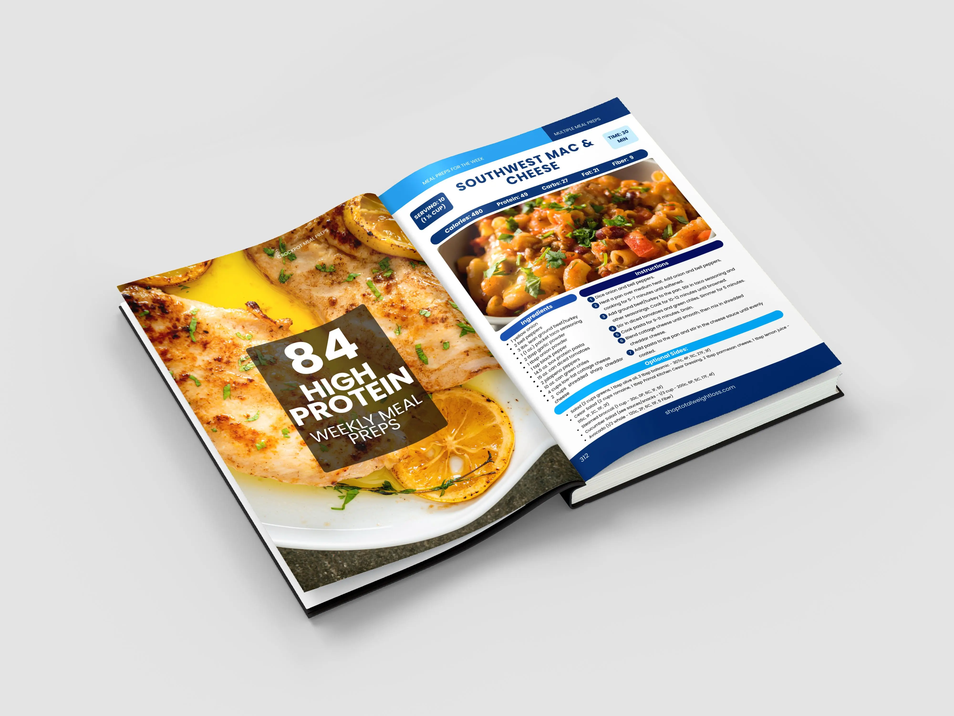 Recipe page with full macro breakdown