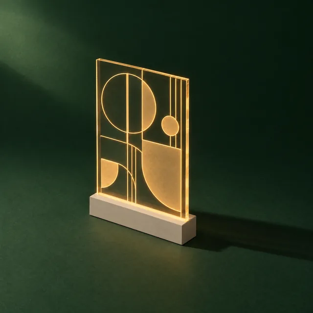 Edge-lit acrylic display panel