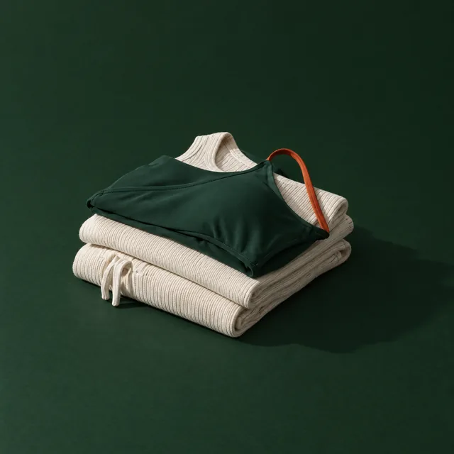 Folded knit loungewear and swimwear