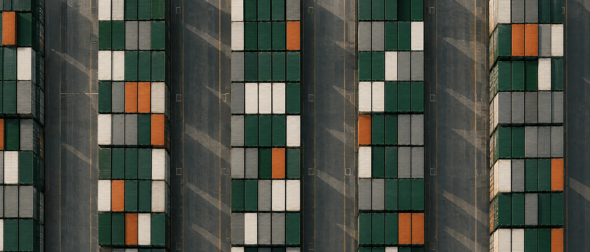 Container terminal yard seen from above
