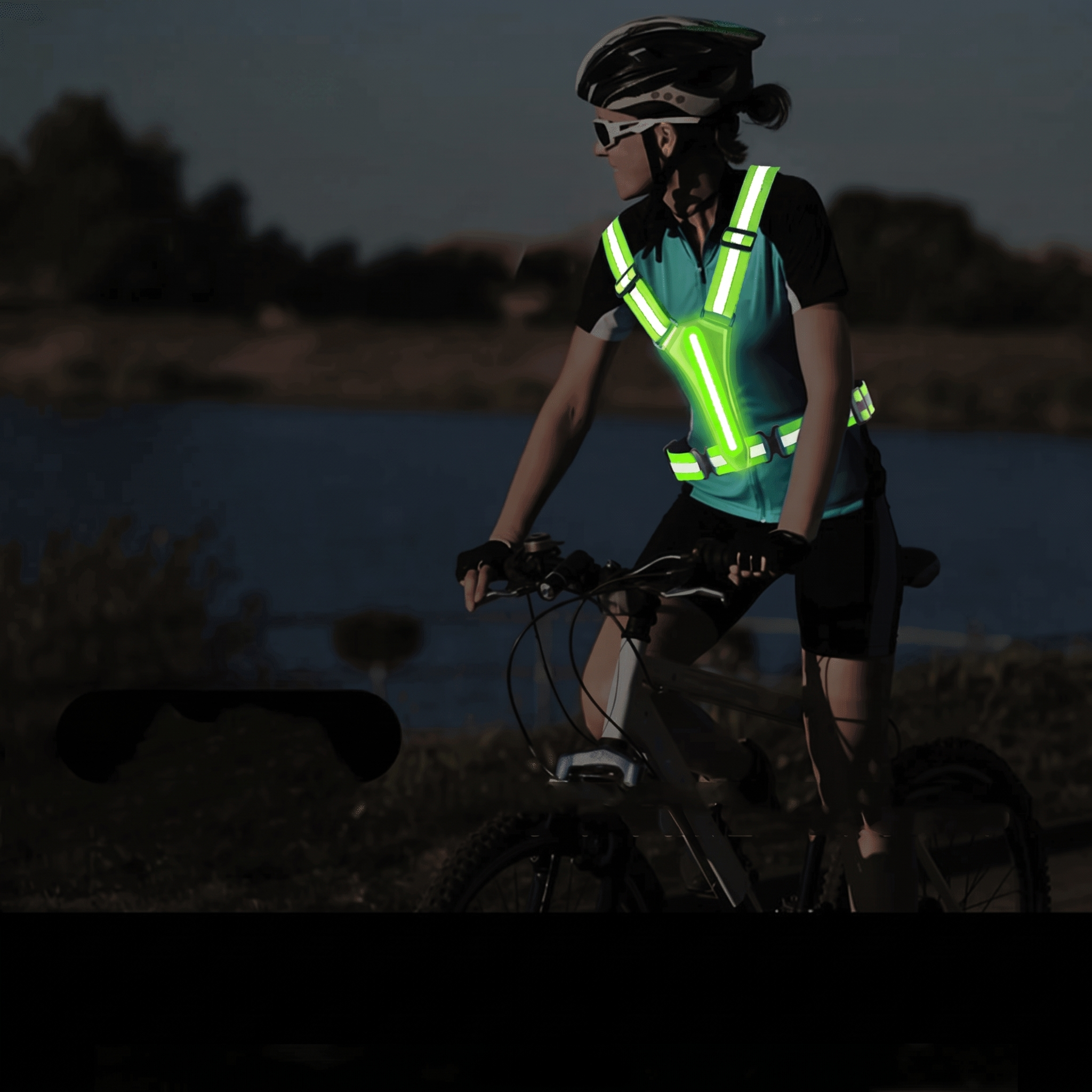 Reflexvest med aktive LED-lysstriber
