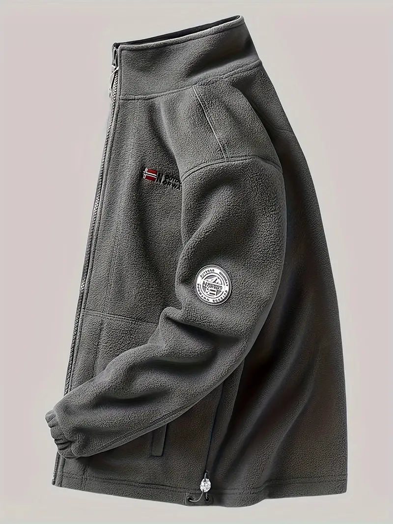 Fleecejacke Herren - Thermo-Futter - Stehkragen mit Reißverschluss