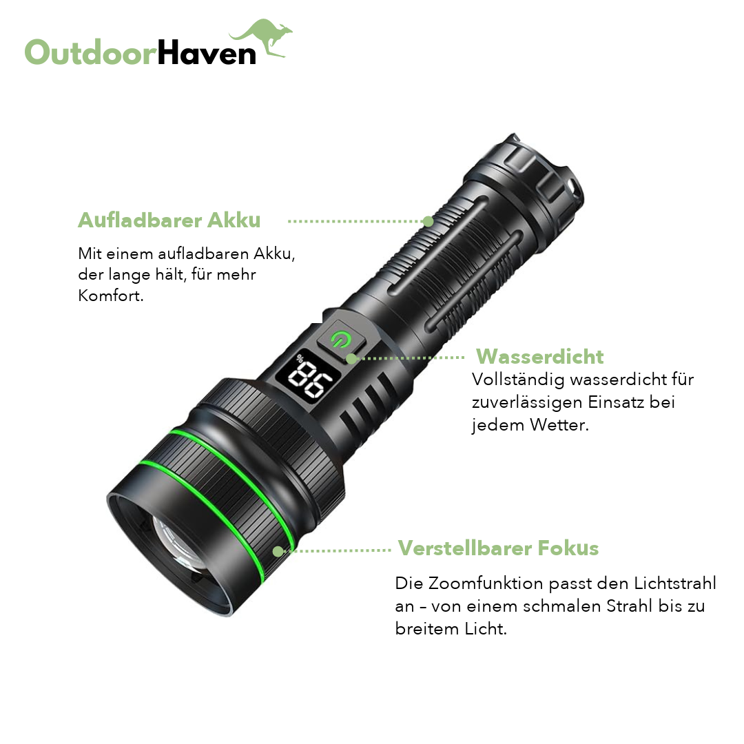 LED Taschenlampe - Zoombar bis 3 km - Extrem Hell