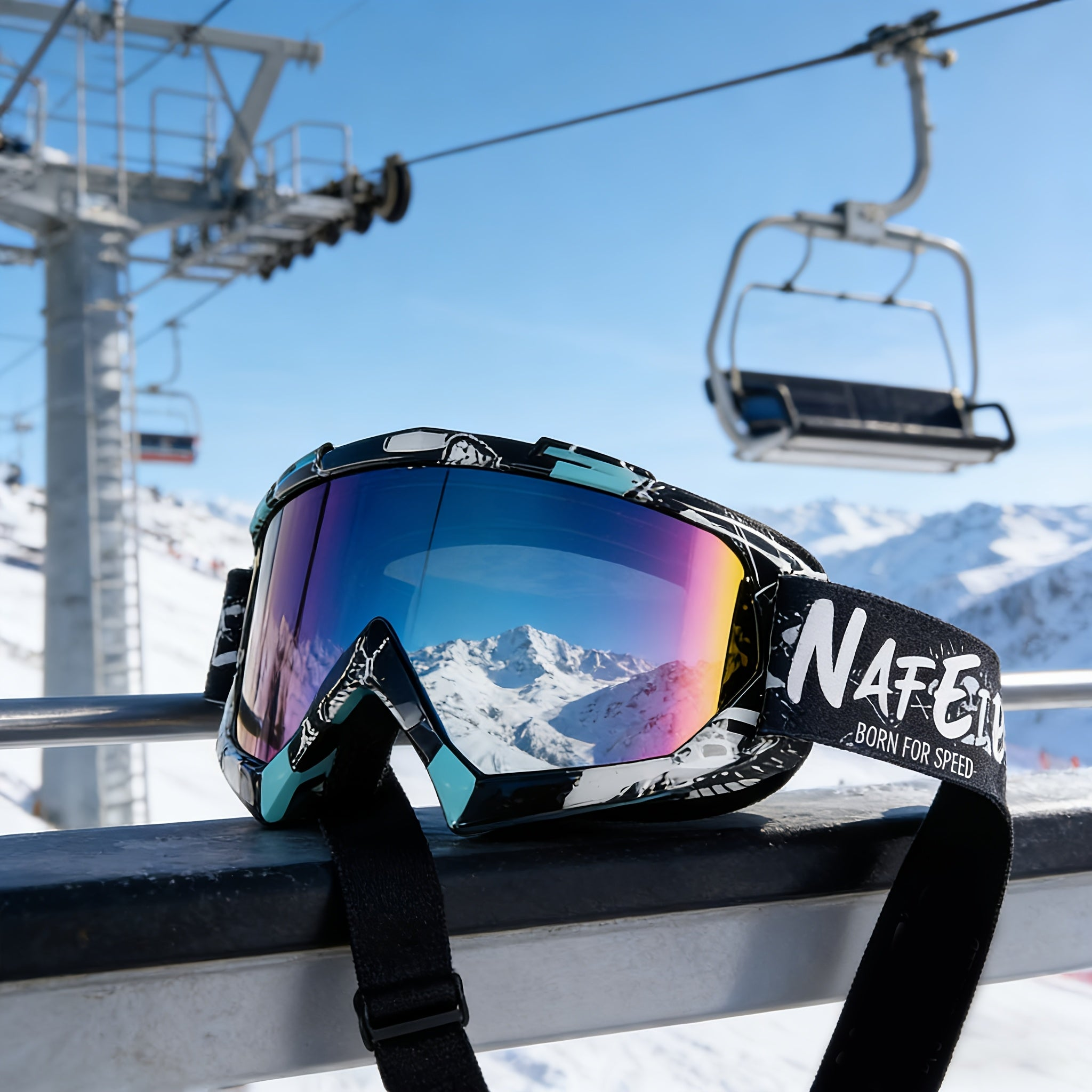 Skibriller brugt på skiferie på pisten