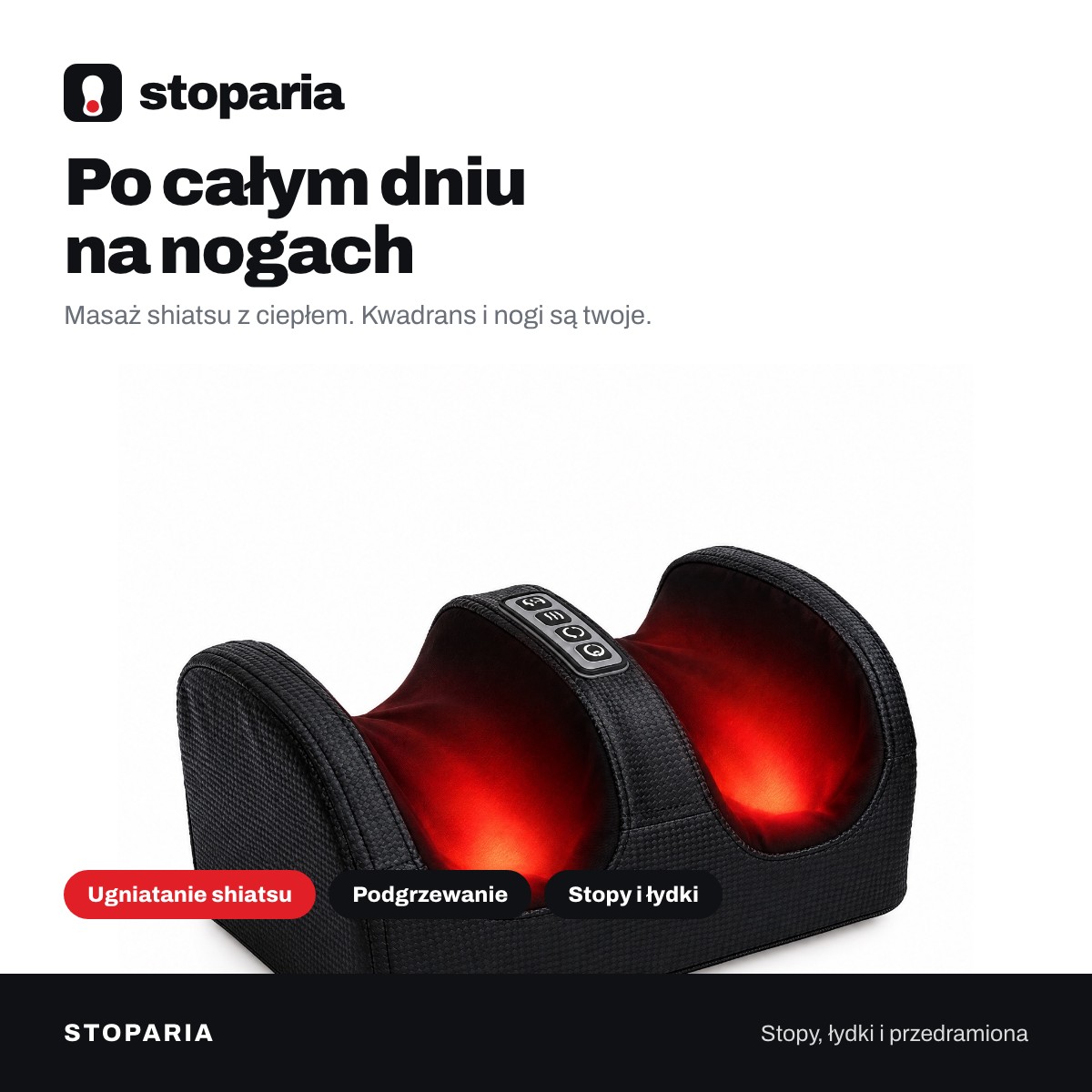 Stoparia — masażer shiatsu do stóp i łydek z podgrzewaniem