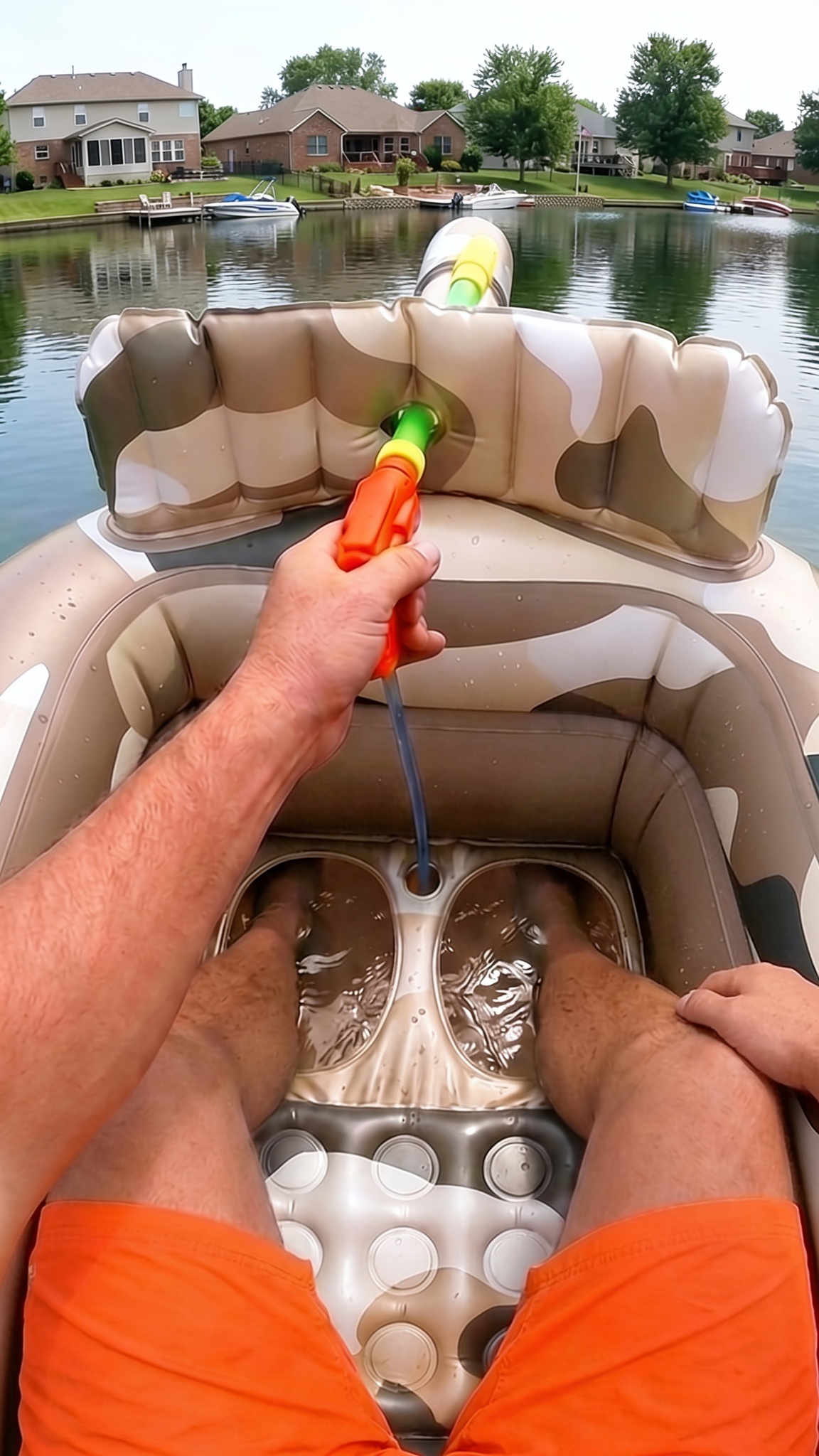 Intake tube pulls water from the lake