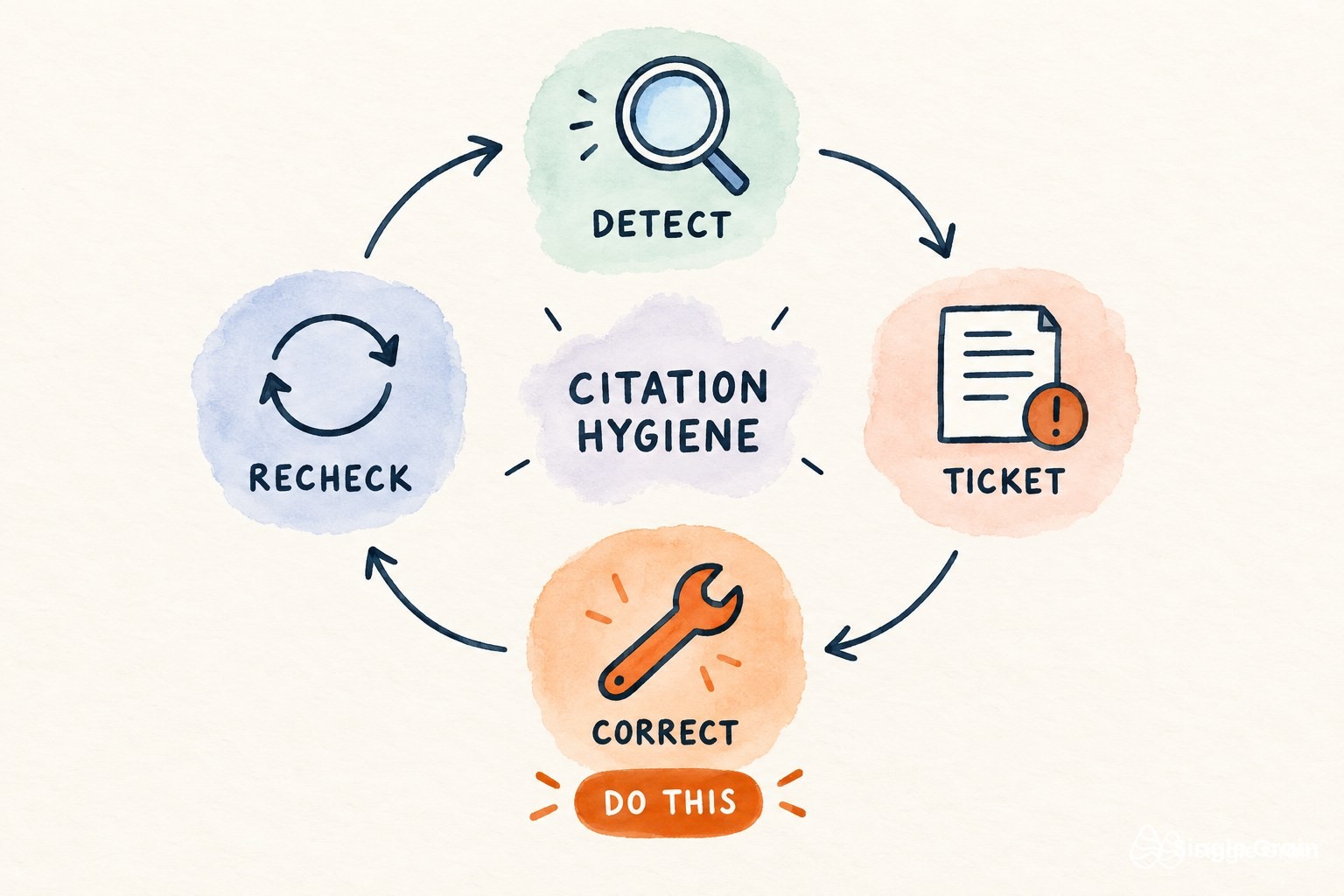 Concept diagram for Brand Equity Citation Hygiene When LLMs Attribute You Wrong