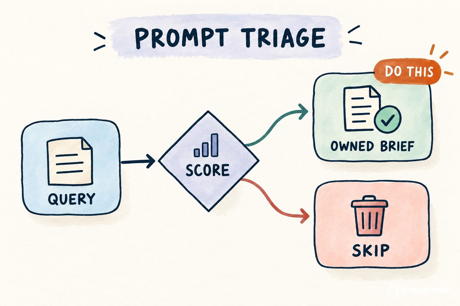Concept diagram for AI Overview Query Capture: Which Prompts Deserve an Owned Citation Brief