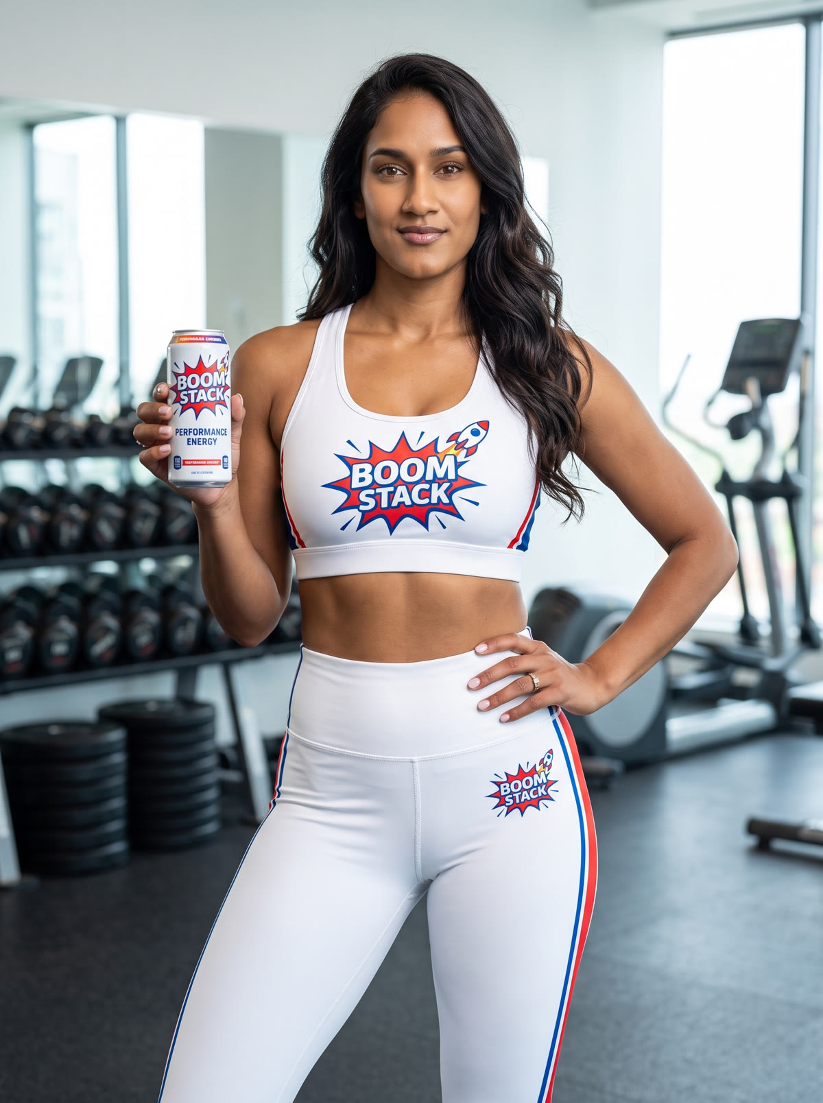 Boom Stack+ athlete with the can