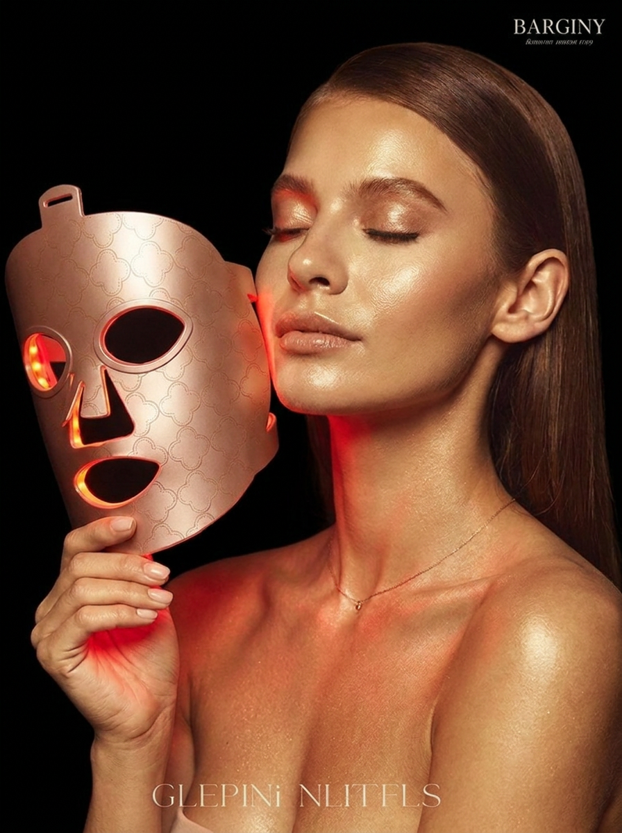 Utilisatrice avec le masque LED
