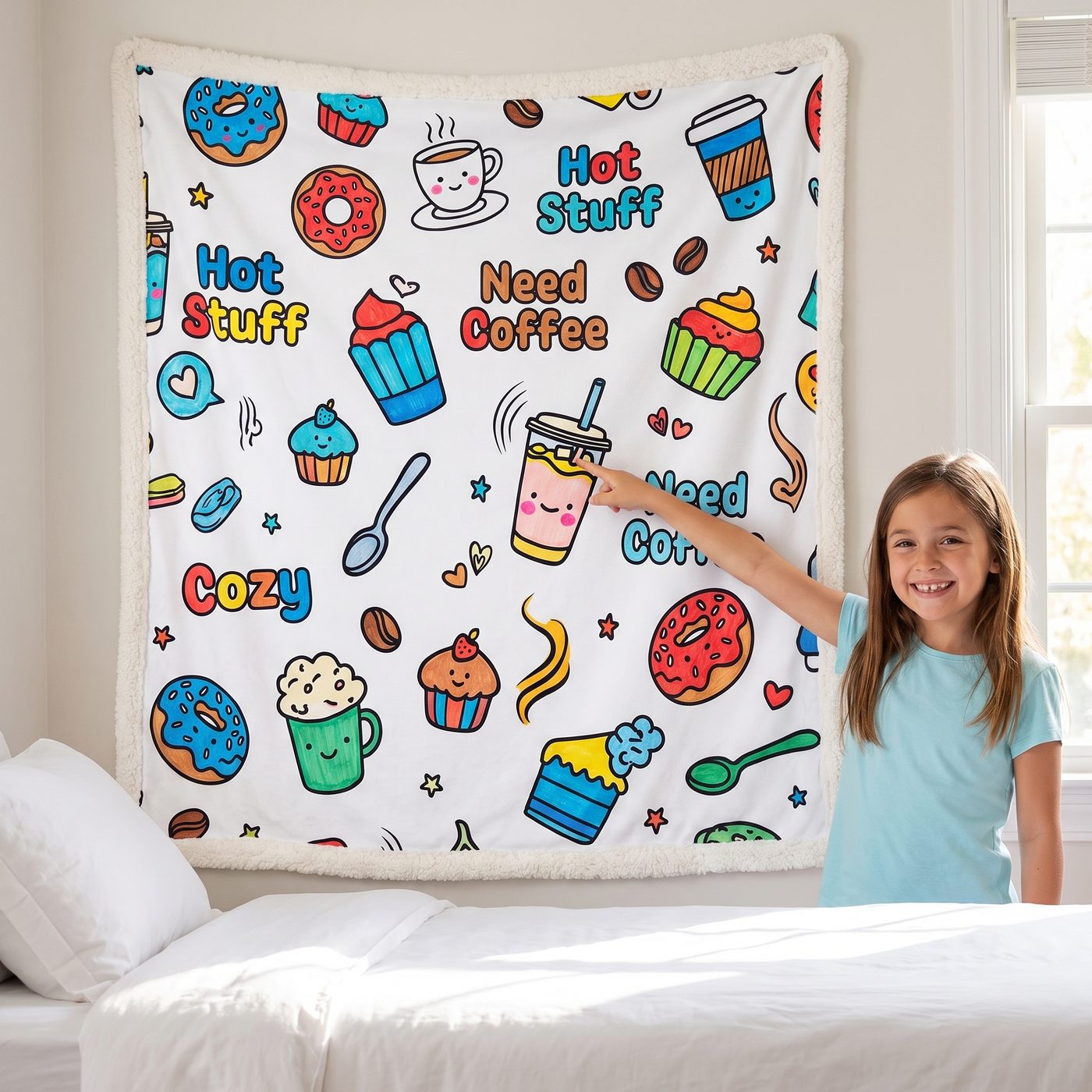 She wants to keep it up as a tapestry when she finishes.