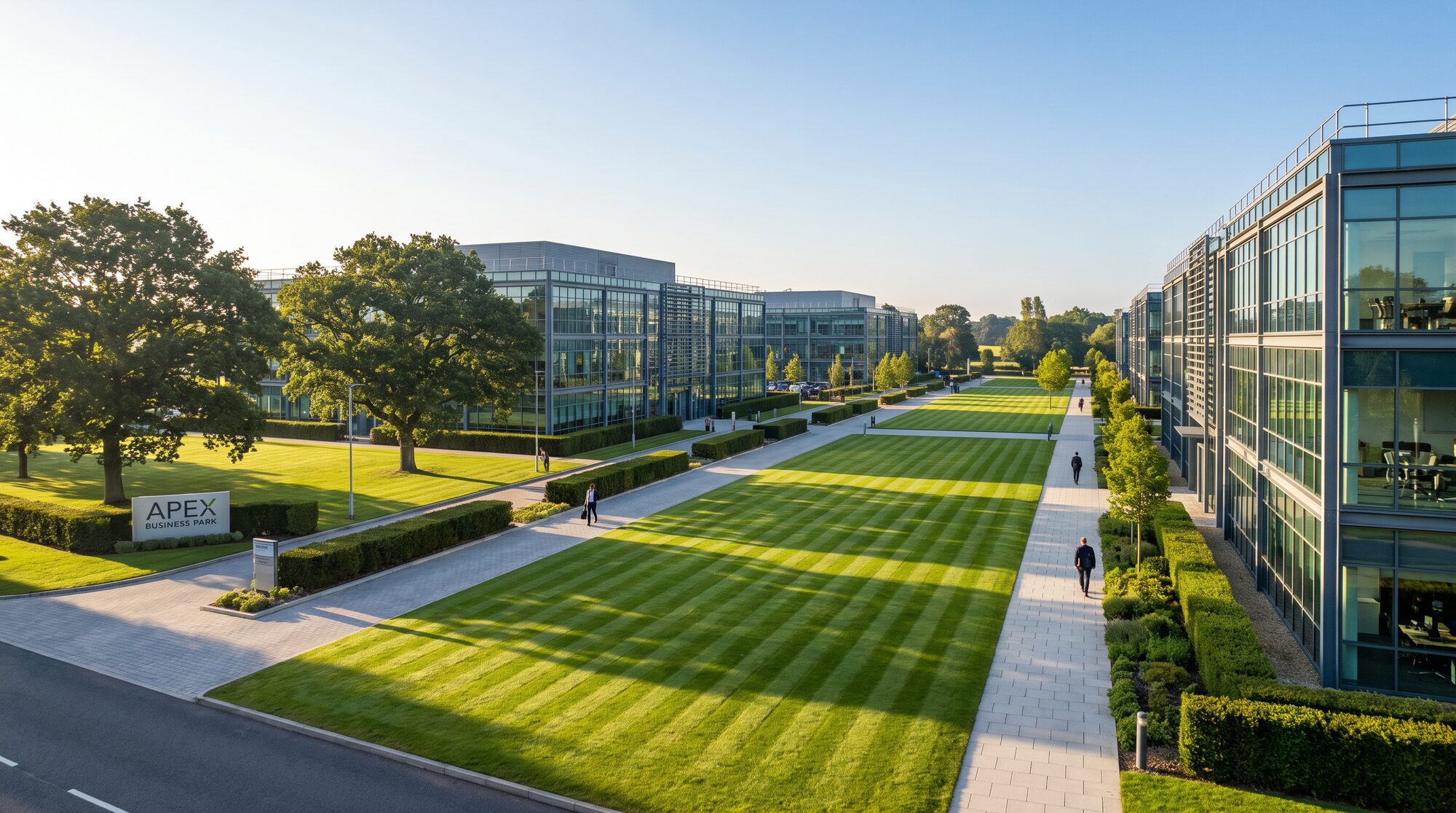 Maintained commercial campus grounds