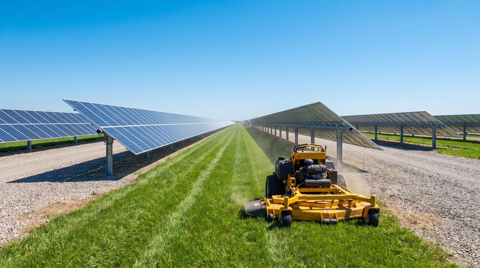 Vegetation management at a solar farm