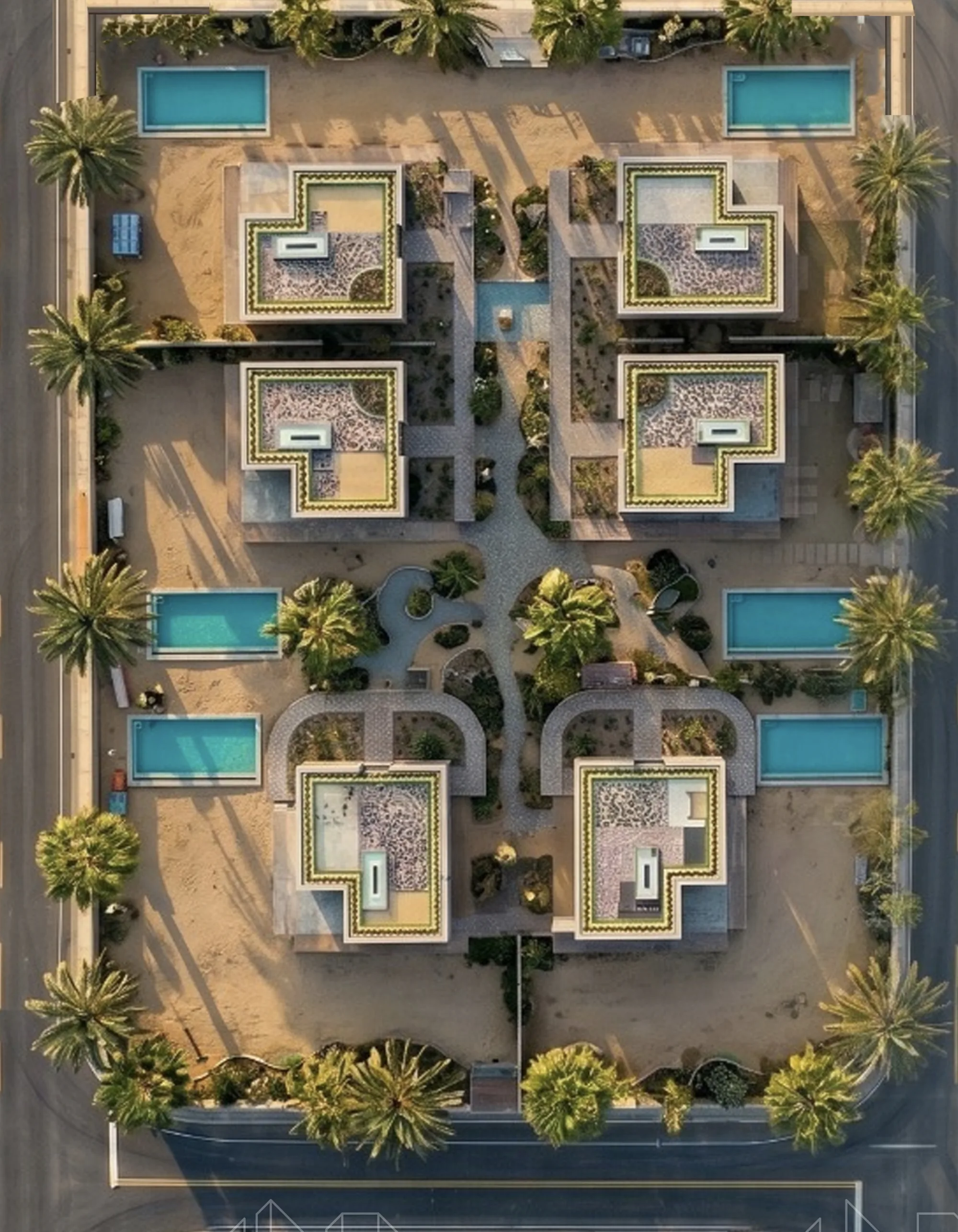المخطط العام لمشروع ڤلل ملك — 6 ڤلل بمسابح خاصة