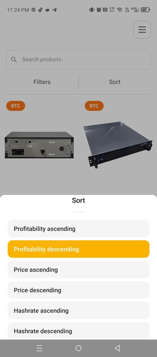 Sort by profitability