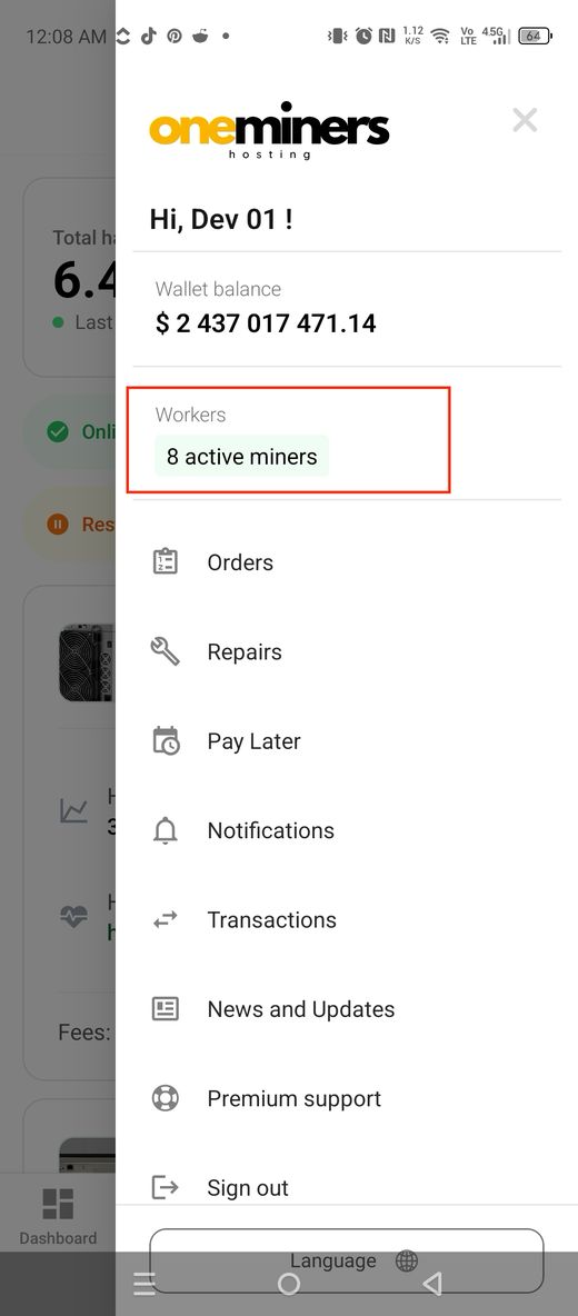 Tapping the active miner count