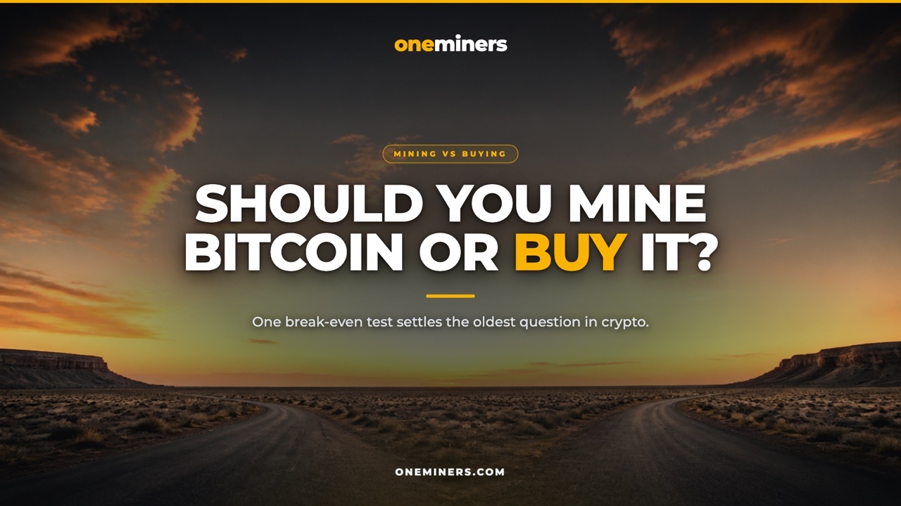 Is It Better to Mine Bitcoin or Buy It in 2026? The Break-Even Test - OneMiners