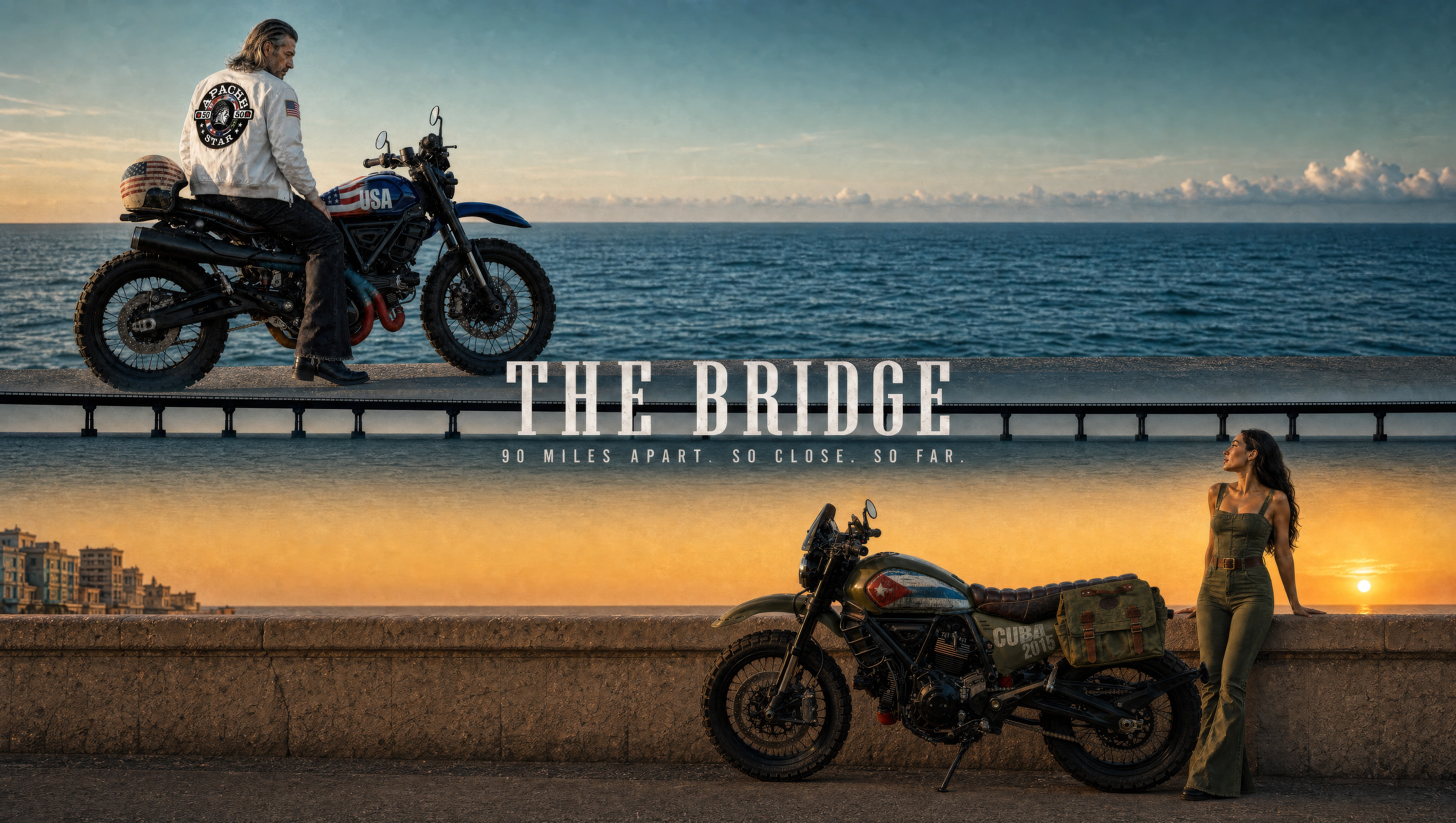 THE BRIDGE: 90 miles apart.