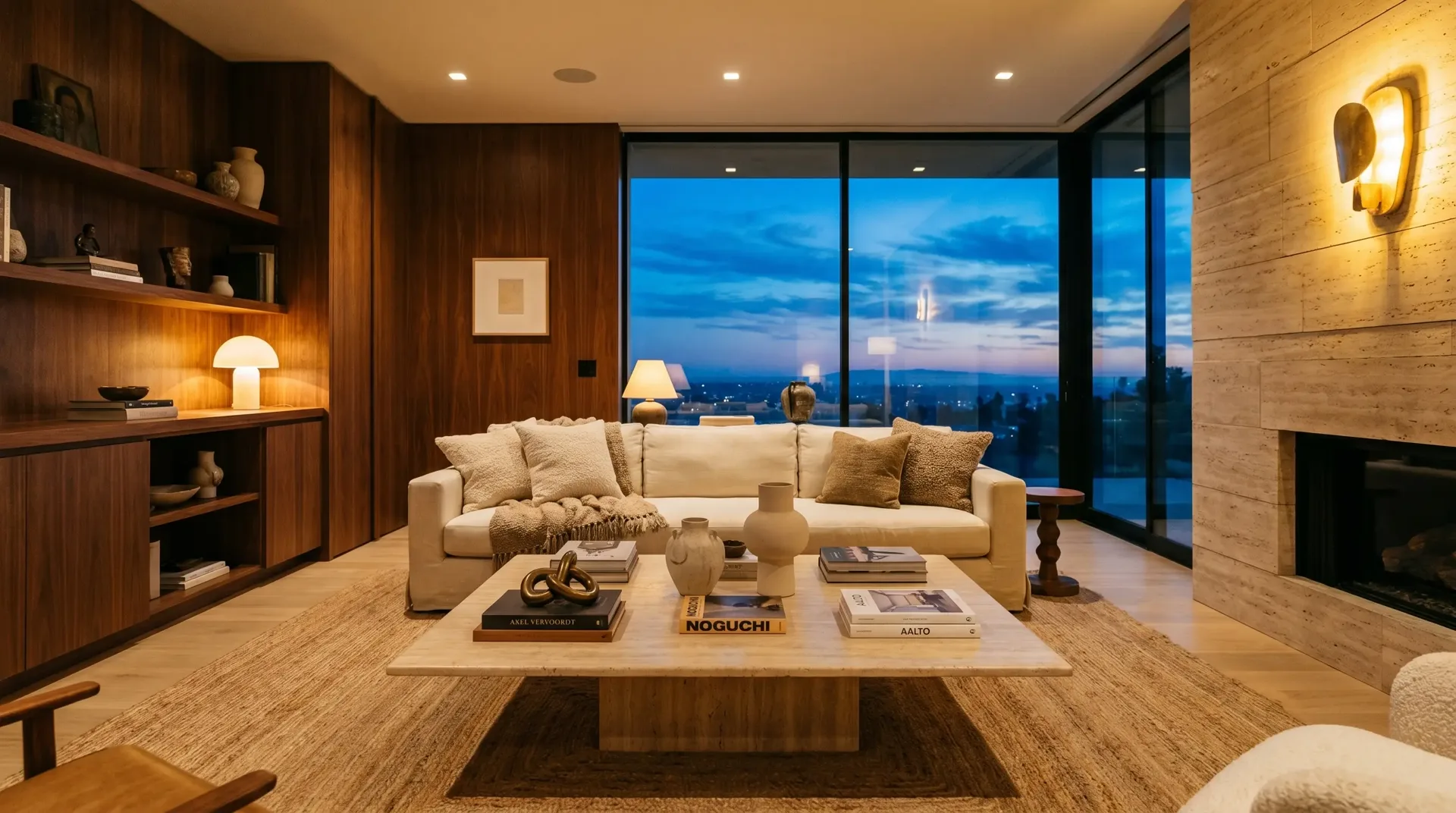 Warm luxury living room interior