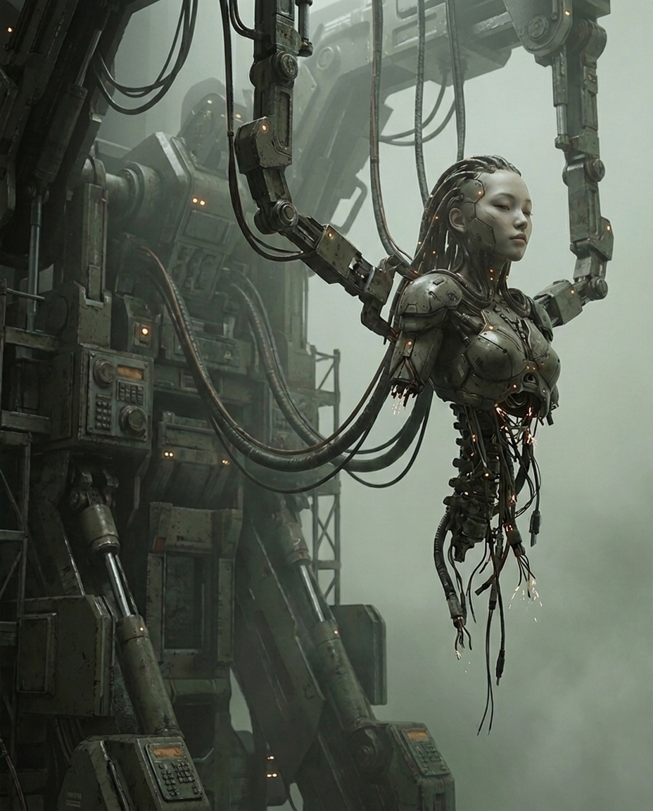 Helvetia Creative — suspended cyborg, shell assembly