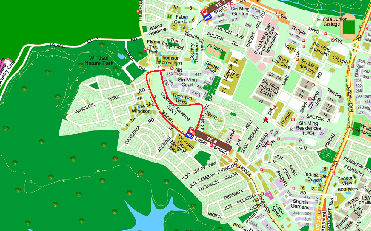 Thomson Reserve site location map — Bright Hill Drive, District 20, Singapore