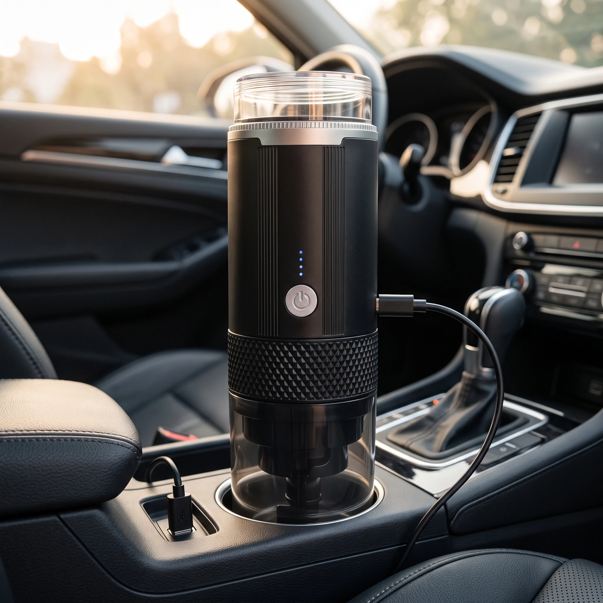 Aparat za espresso u držaču za čašu u autu, USB punjenje