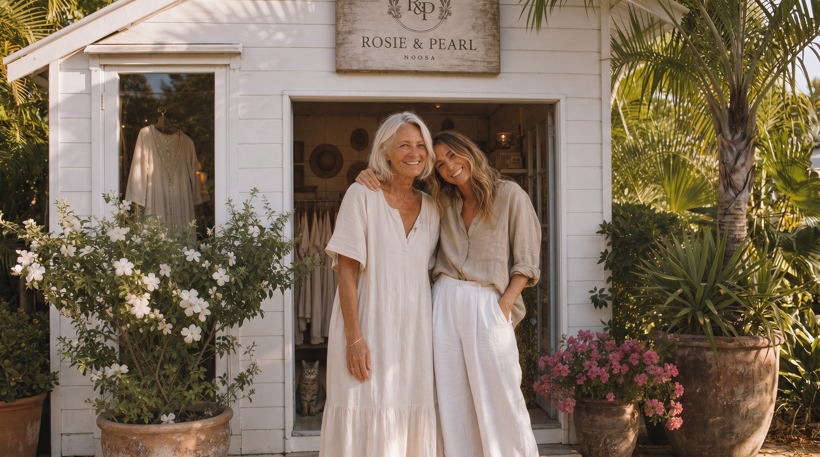 Rosie and Pearl outside their Noosa boutique