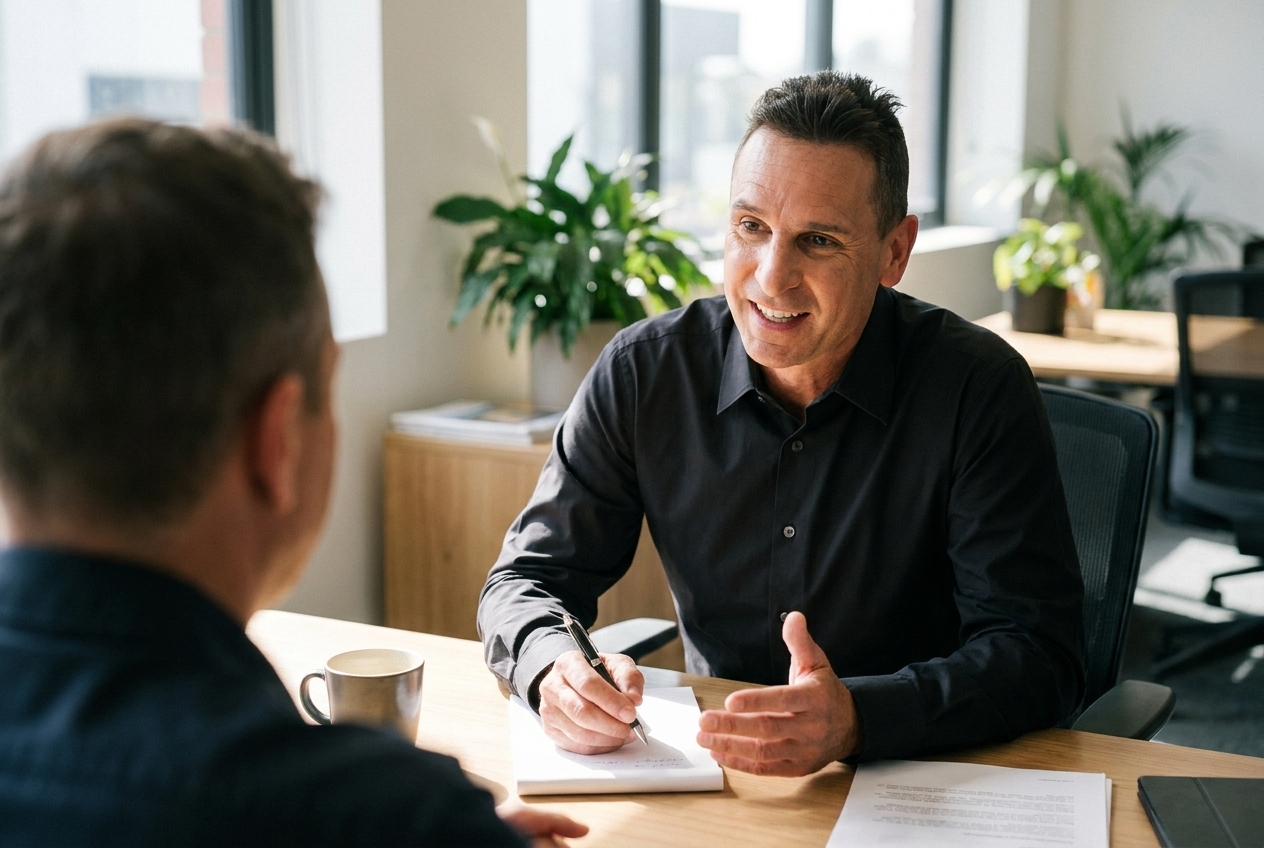 Greg Witz delivering a one-on-one MRPI assessment debrief