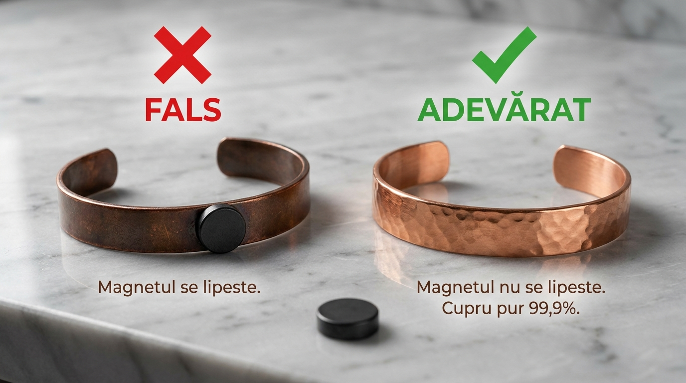 Testul magnetului — FALS vs ADEVĂRAT — Cupru pur 99,9%