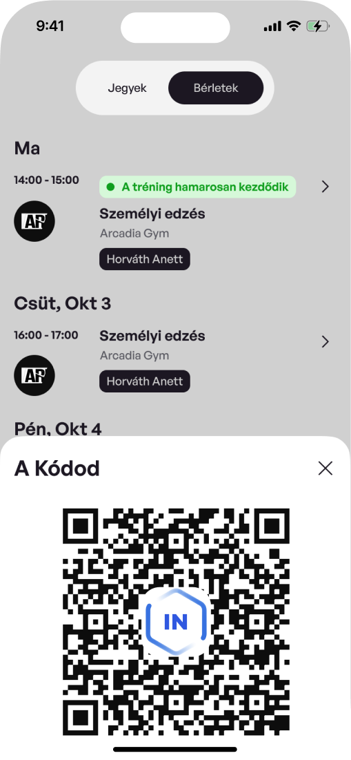 Belépés QR-kóddal a LetMeIn appban