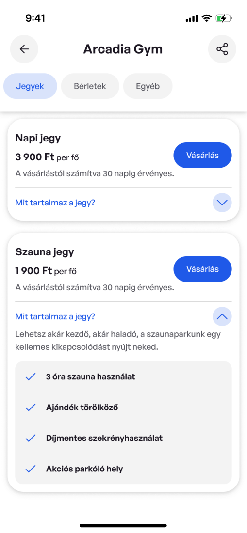 Jegy és bérlet vásárlása a LetMeIn appban