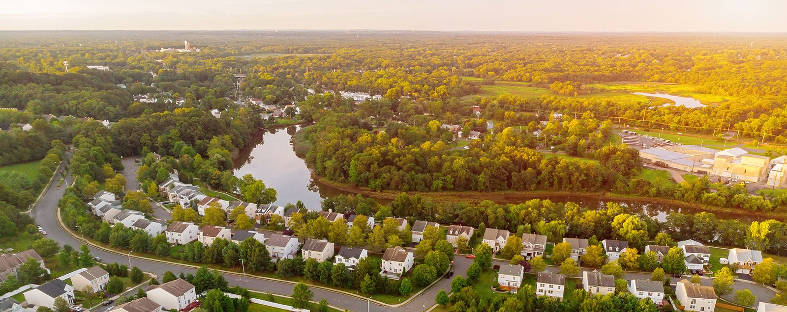 Aerial view of a Northeastern Pennsylvania neighborhood